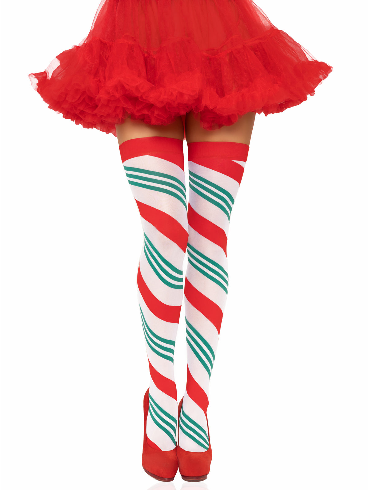 "Holiday Ribbon Thigh High - Swirl LA-6629SWL"