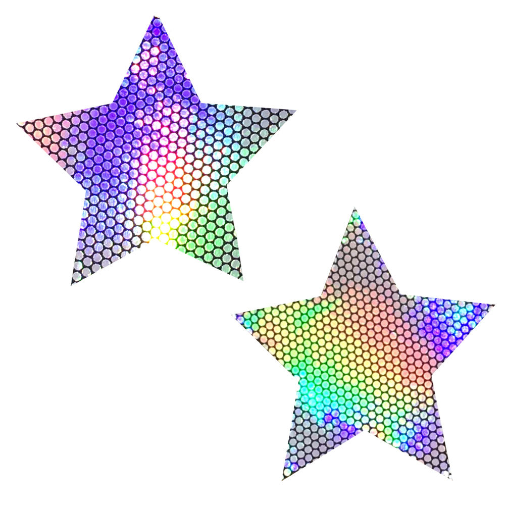 Liquid Party Silver Holographic Starry Nights Nipztix Pasties NN-LP-STR-NS