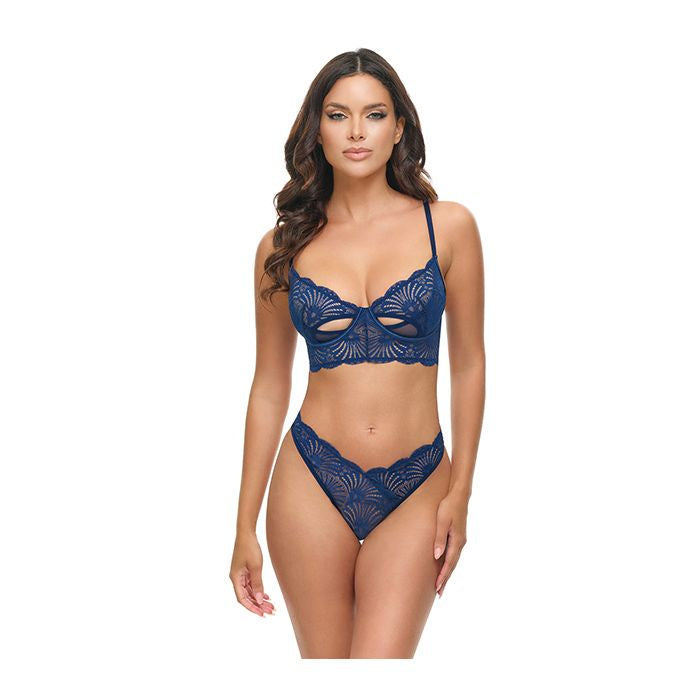 Roxie Navy Lace Bra Set