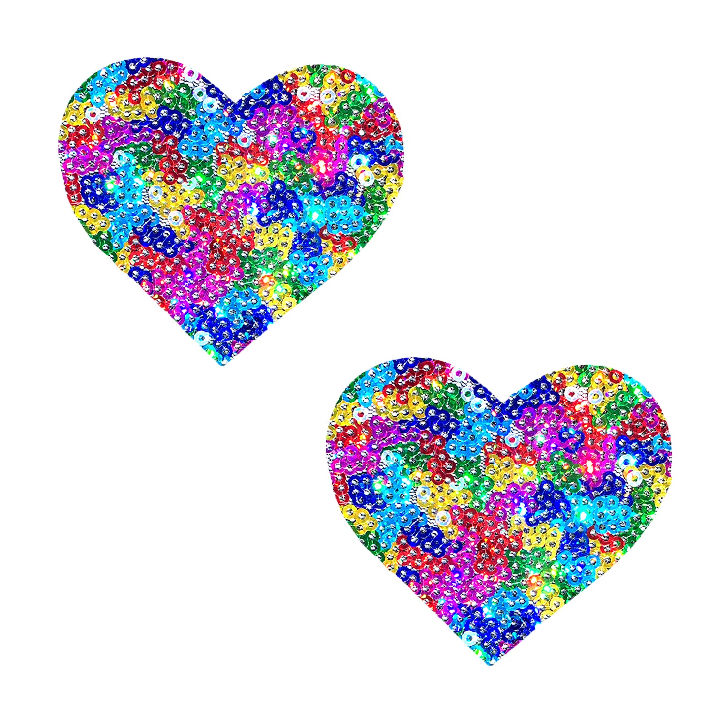 Unipoo Sparkle Sequin Multicolor I Heart U Nipztix Pasties NN-UPO-HRT-NS