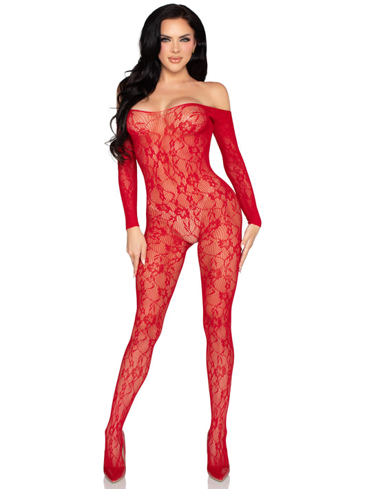 "Lace Lingerie Jumpsuit - Os - Red LA-89366REDOS"