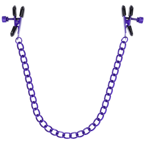 Merci - Chained Up - Nipple Clamps - Violet/black DJ2404-09-BX