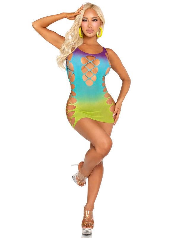 Seamless Ombre Mini Dress O/s - Ocean LA-87252OCNOS