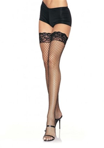 Industrial Net Stay Up Thigh Highs - One Size - Black LA-9201BLK