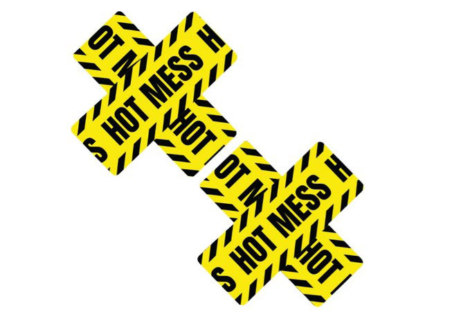 "Hot Mess X Blacklight Lemon Fruitella Nipztix Nipple Cover Pasties NN-BHM-XF-LFR"