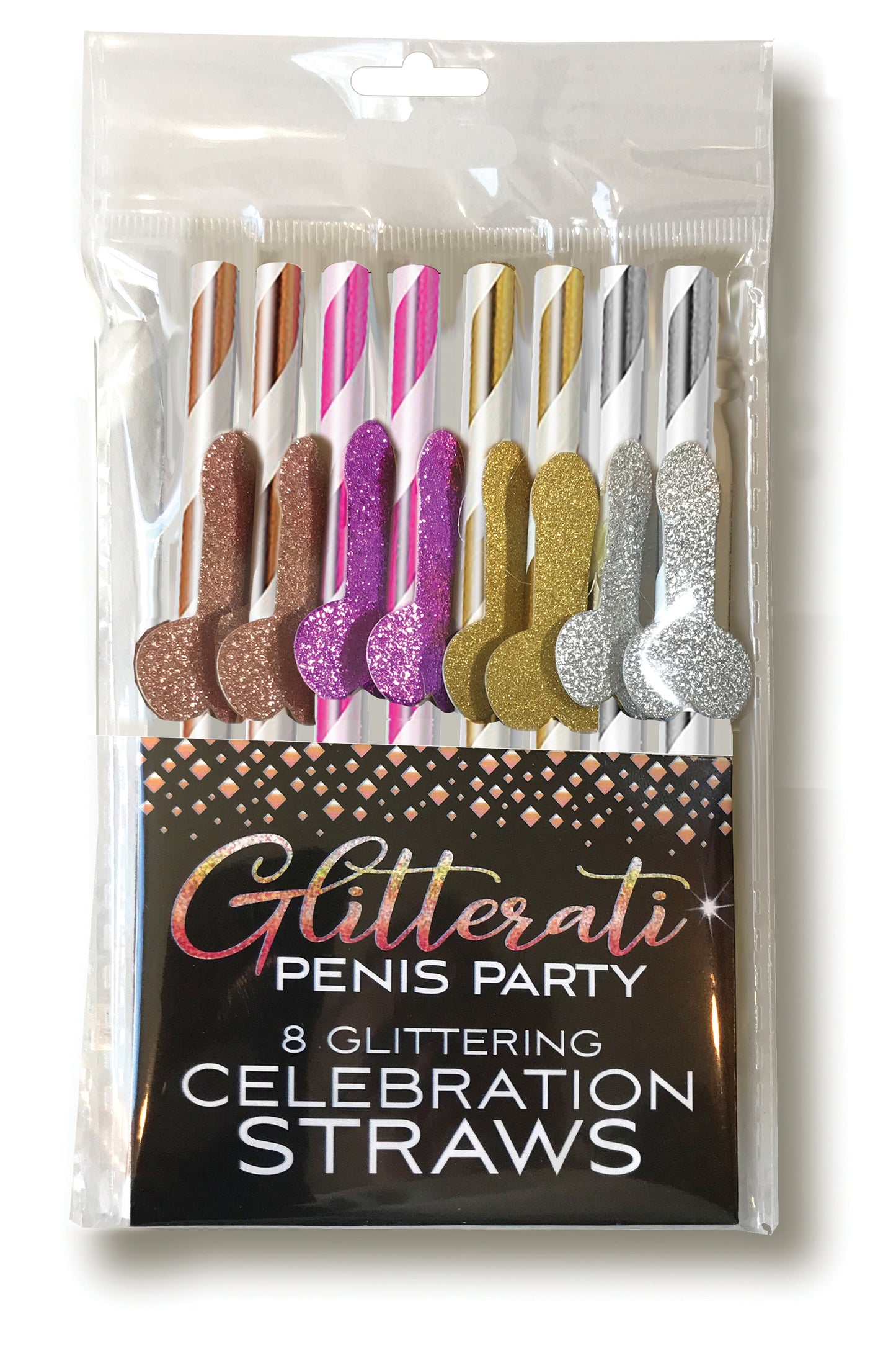 Glitterati Penis Party Celebration Straws - 8 Count CP-1031