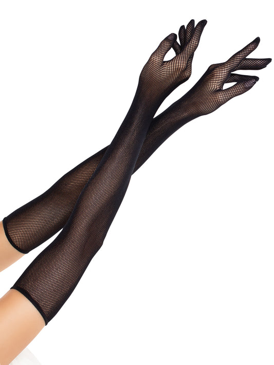 Opera Length Fishnet Gloves O/s - Black LA-2045BLKOS