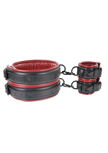 Saffron Thigh and Wrist Cuff Set - Black/red SS48017
