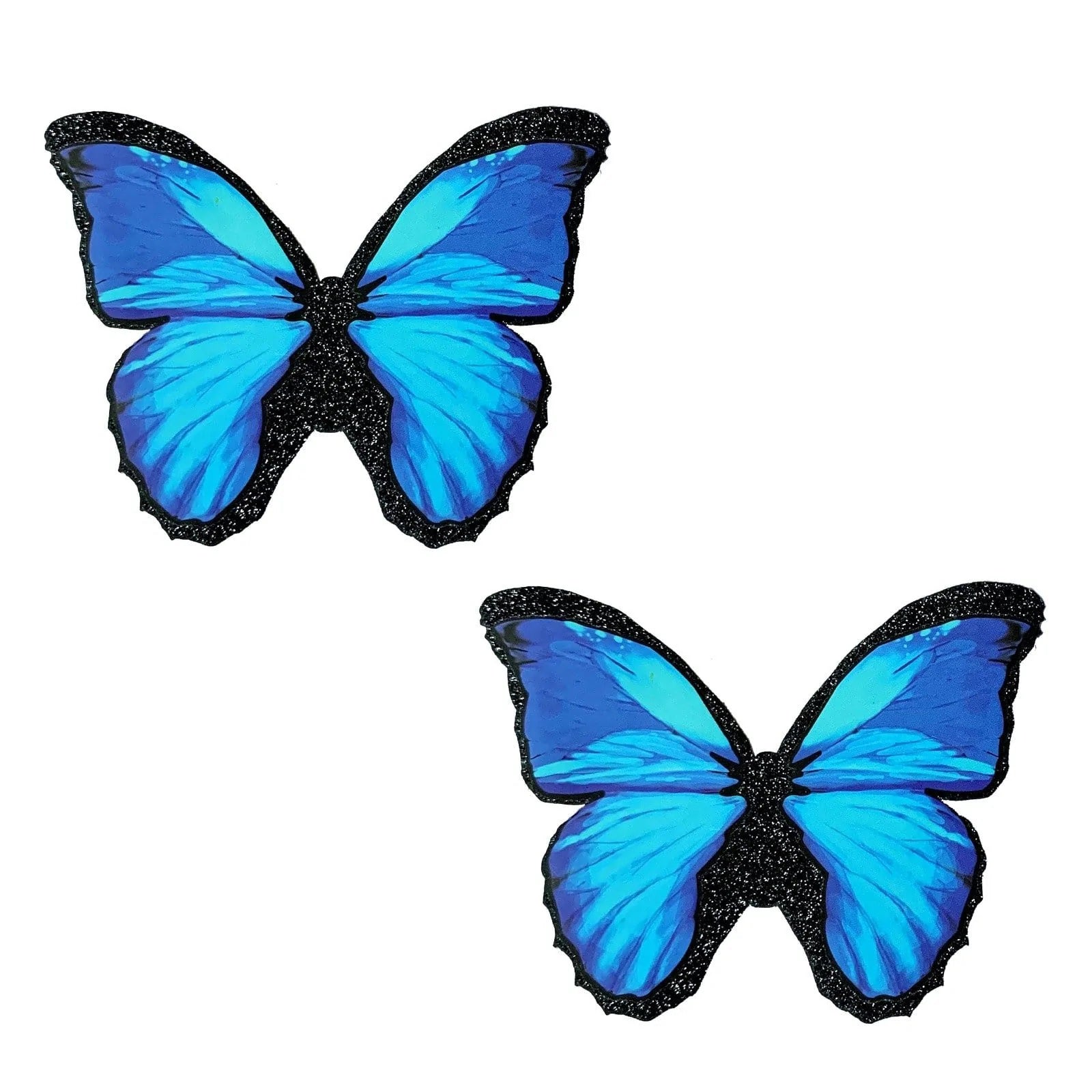 Beautiful Blue Black Glitter Butterfly Nipple Cover Pasties NN-BLU-BTF-BM