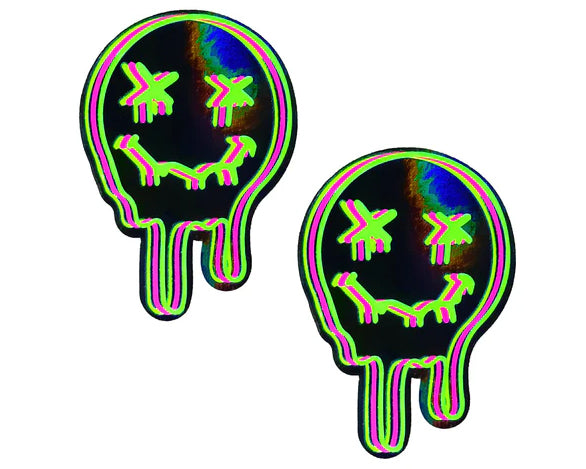 Super Uv Trippy Face Neon Nipple Cover Pasties NN-NEO-TFA-BAD