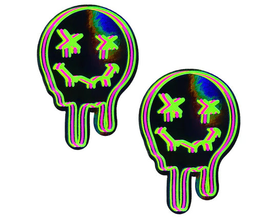 Super Uv Trippy Face Neon Nipple Cover Pasties NN-NEO-TFA-BAD
