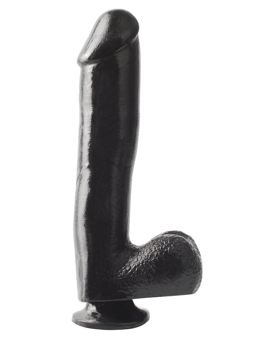 Basix Rubber Works - 10 Inch Dong With Suction Cup - Black PD4222-23