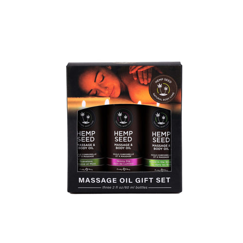 Hemp Seed Massage and Body Oil Gift Set - - 3 Pack - 2 Fl. Oz. Bottles EB-MASG003