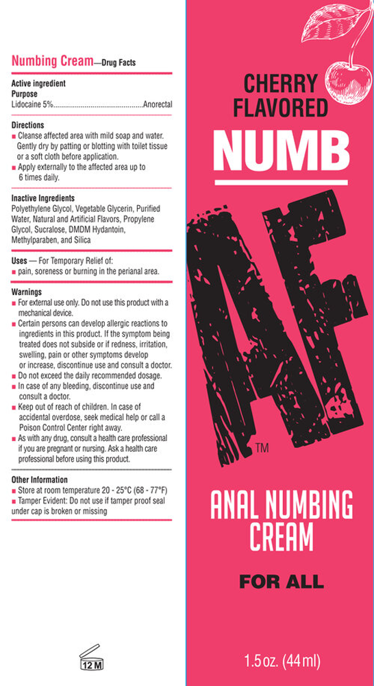 Numb Af - Anal Desensitizer Gel - Cherry - 1.5 Fl Oz LG-BT610