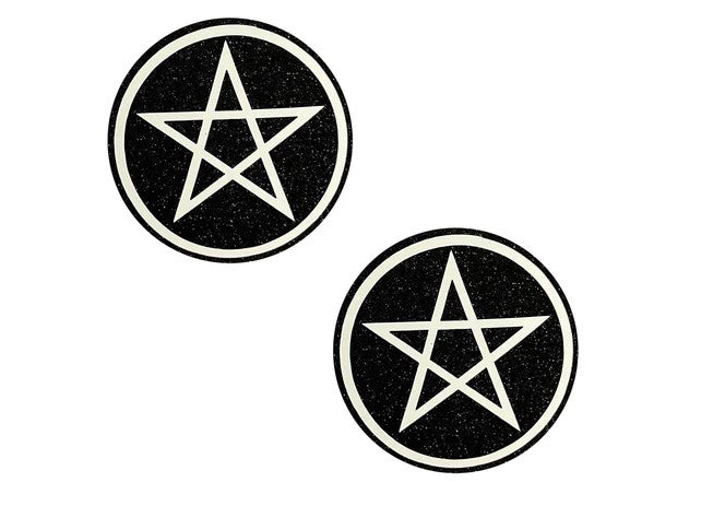 "Wicca Black Glitter Nipple Cover Pasties NN-WHI-WIC"