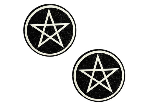 "Wicca Black Glitter Nipple Cover Pasties NN-WHI-WIC"