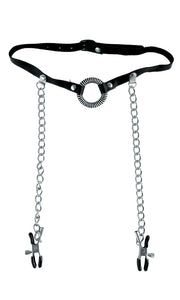 Fetish Fantasy Series O-Ring Gag With Nipple Clamps PD3845-23