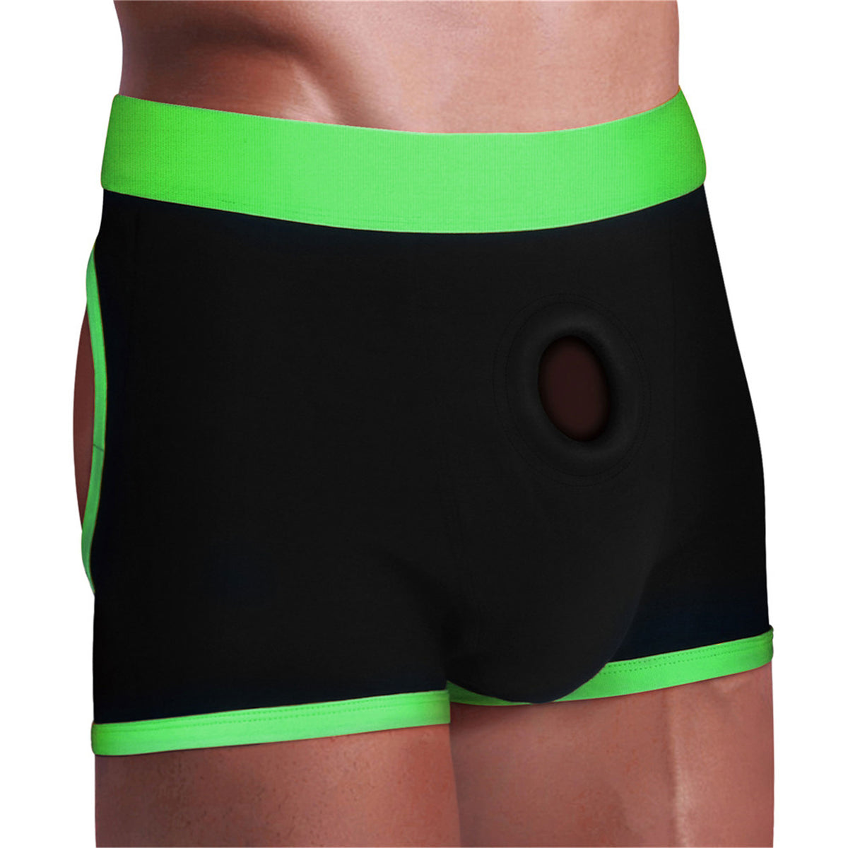 "Get Lucky Strap-on Black/green Boxers - M/l TMN-GL-5001"