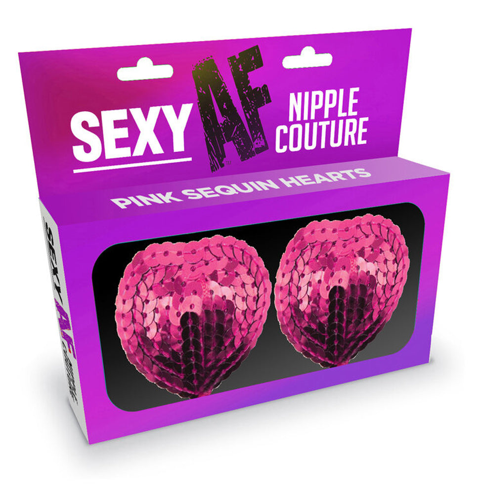 Sexy Af Nipple Couture Pink Sequin Hearts LG-NV202