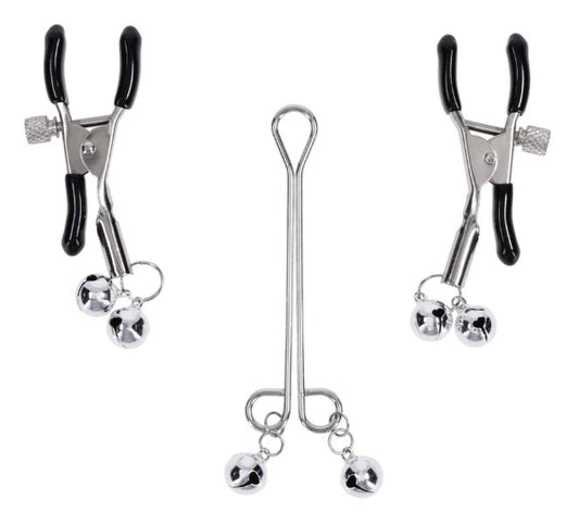 "Shadow Bell Nipple and Clit Jewelry Silver SS10305"
