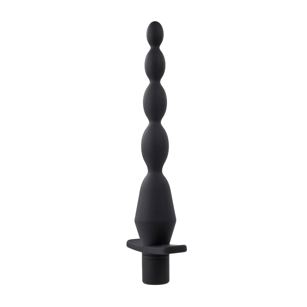 Evolved Novelties vibrating butt beads in black silicone for enhanced pleasure and stimulation