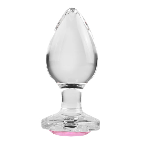 Pink Gem Glass Plug - Large - Pink AE-WF-1157-2
