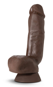 Dr. Skin Plus - 8 Inch Thick Poseable Dildo With  Squeezable Balls - Chocolate BL-52686